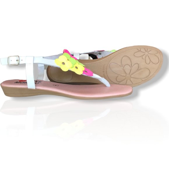 Super Comfy Boho Spanish Fuchsia Flower Leather Sandals - Picture 7 of 8